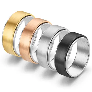 Initial Spinner Ring Fidget Toys Adults Anxiety Ring Fidget Ring Women Men  Keep Going Ring Mens