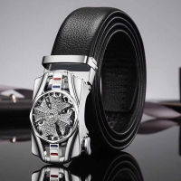 Belts for 3.5cm Width nd Fashion Automatic Buckle Black Genuine Leather Mens Jeans High Quality Waist Male Strap