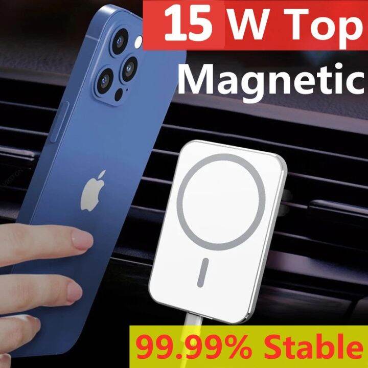 ที่ชาร์จไร้สายสำหรับใช้ในรถแม่เหล็ก15w-สำหรับ-macsafe-12-13-14-pro-max-ช่องแอร์ขนาดเล็กที่วางโทรศัพท์ในรถชาร์จในรถอย่างรวดเร็ว