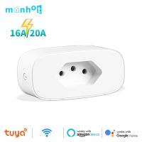 Tuya WiFi 16/20A Smart Plug Brazil Standard Socket with Power Monitor Smart Life APP Remote Voice Control for Google Home Alexa Ratchets Sockets