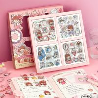 Simno PET Boxed Sticker Set 100Pcs Cute Cartoon Hand Account Material Sealing Stickers Student Stationery Wholesale Label Maker Tape