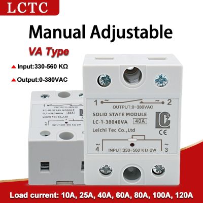 VA types Manual Adjustment Single Phase Solid State Voltage Regulator 10A - 120A Potentiometer Control Solid State Relay