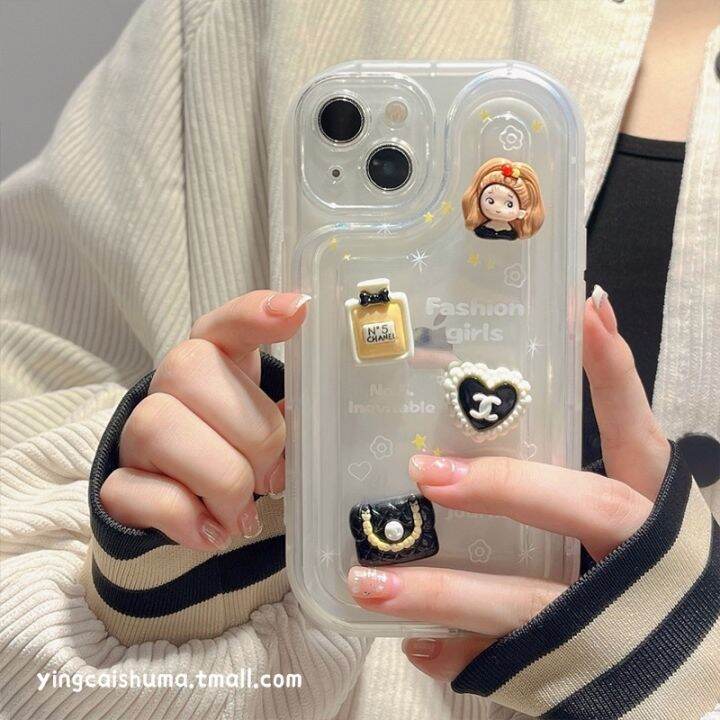 เคสโทรศัพท์มือถือนิ่ม-กันกระแทก-ป้องกันกล้อง-ลายเด็กผู้หญิง-เครื่องสําอาง-สําหรับ-iphone-12-x-xr-xs-7-8-13-14