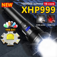 XHP999ที่มีประสิทธิภาพมากที่สุด Led ไฟฉายไฟฉายพลังงานสูง XHP90.2แบบชาร์จไฟแฟลชซูมยุทธวิธีไฟฉาย18650 Usb โคมไฟ