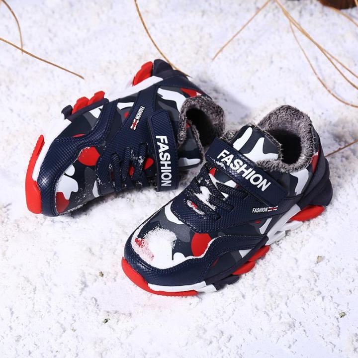 ชายหญิงรองเท้าหิมะรองเท้าฤดูหนาวที่อบอุ่น-ป้องกันการลื่นไถลรองเท้าเดินป่ากันน้ำกลางแจ้งเดินป่าปีนเขารองเท้าสำหรับโรงเรียน