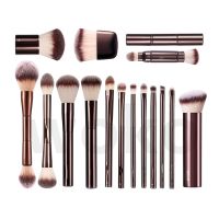 HOURGLASS Full Set Of Makeup Brushes Blush Powder Foundation Contour Eye Shadow Concealer EyeLiner Smudger Metal Handle Brushes