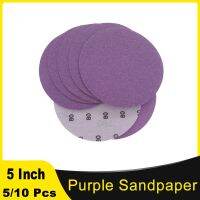 5 Inch Hook and Loop Purple Sanding Paper 5/10Pcs Professional Aluminum Oxide Wet &amp; Dry Polishing for Wood Metal Paint Finishing Power Sanders