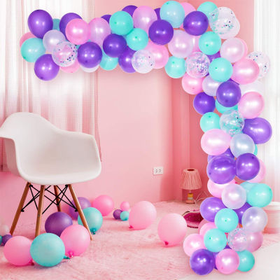 85Pcs Unicorn Balloon Arch And Garland Confetti Latex Balloons For Baby Shower Girls 1st First Mermaid Theme Birthday Decoration