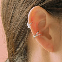 SIYUETIAN ต่างหูมุกปลอมสำหรับผู้หญิงทันสมัยต่างหูเพชรหนีบกระดูกหูทองแดงเจาะต่างหูแบบหนีบเครื่องประดับแฟชั่น