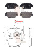 P28 040B ผ้าเบรก R (แท้ BREMBO รุ่น Black) HONDA NSX 3.0 ปี1993-&amp;gt;