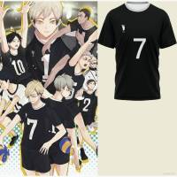 เสื้อยืด แขนสั้น คอสเพลย์ Haikyuu Jersey Inarizaki