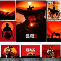 NewRed Dead Redemption 2เกมย้อนยุคคลาสสิกคาวบอยตัวละครผ้าใบภาพวาดโปสเตอร์พิมพ์ภาพผนังศิลปะห้องนั่งเล่นตกแต่งบ้าน