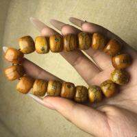 สร้อยข้อมือจามรีที่ไม่ใช่โลหะ สร้อยข้อมือฝังกระดูก 023 เม็ดสีเหลือง 14x12x18