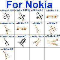 ปุ่มปรับระดับเสียงสําหรับ Nokia 6 6.1 6.2 7 7.1 7.2 8 8.1 X7 X6 Plus 2017 2018 เปิด / ปิด Power Volume Control Flex Cable Parts