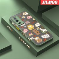 JIUMOO เคสสำหรับ VIVO Y76 5G Y76s Y74s 5G ลายการ์ตูนสัตว์นอนหลับบางขอบสี่เหลี่ยมด้านข้างดีไซน์ใหม่กันกระแทกมีน้ำค้างแข็งโปร่งใสแข็งเคสมือถือคลุมทั้งหมดปลอกซิลิโคนเคสนิ่มสำหรับป้องกันกล้อง