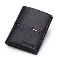 BISONDENIM Genuine Leather Men Wallets Coin Pocket Card Holder Male Purse Fashion Wallets High Quality Gift For Husband Father