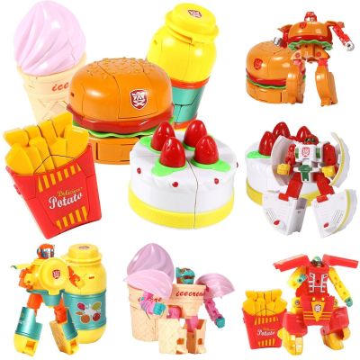 Toy Deformation Food Robot Simulation Fries Burger Ice Cream Children Mini Toys
