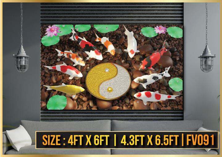 Feng Shui Fish Exclusive Canvas Frame (FV091) Lazada