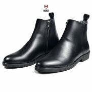 Giày Chelsea Zip Boots MAD Shoes black cao cổ da bò nhập khẩu cao cấp