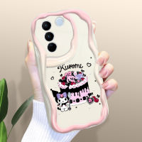 Kingsons สำหรับ Vivo V23 5G V23E V23E 5G V25 5G V25E V27 5G V27E V27 Pro 5G เคสลายการ์ตูน Kuromi เคสโทรศัพท์น้ำมันครีมพื้นขอบคลื่นเคสป้องกันเคสซิลิโคนนิ่ม