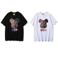 BAPE × หมีอิฐเสื้อยืดขนาดใหญ่ Kwas Gone Mad Streetwear Tees