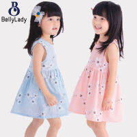 Girls Sleeveless Dress Summer Round Neck Sweet Floral Printing Princess Dress For 1-6 Years Old Kids【fast】