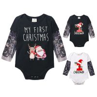 Xmas Baby Rompers Rock Tattoo Print Tops Long Sleeves Baby Boys Romper Infant Girls Cotton Jumpsuit Christmas Baby Clothes Suits