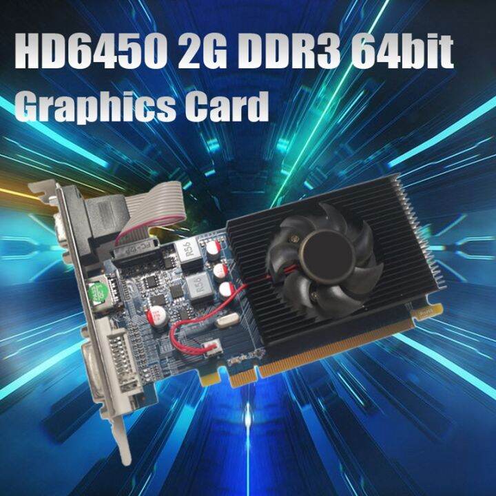 HD6450 2GB DDR3 64Bit Graphics Card PCIE 2.0 GPU -Compatible DVI VGA ...