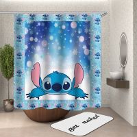 【Bathroom sale】ดิสนีย์3D LiloShower ผ้าม่านสำหรับห้องน้ำ PolyesterDrapesFabric กับตะขออ่างอาบน้ำม่านตกแต่งบ้าน