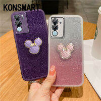 KONSMART 3D กากเพชรส่องแสงเป็นประกายวิบวับการ์ตูนเคสโทรศัพท์วิฟโว V29 V27 V27E Y27 Y36 Y78 Y02 Y02T Y02A Y22 Y35 Y16 Y15S Y15A ซิลิโคนนิ่มเคสโทรศัพท์มือถือสำหรับ VIVOV29 5กรัม