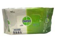 Dettol เดทตอล แอนตี้แบคทีเรีย ห่อสีเขียว ผ้าเช็ดทำความสะอาดผิวแบบเปียก 50 แผ่น ( 1ห่อ )