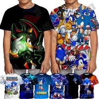 New Sonic Kids T-Shirt  Boys Shirt 3-13 Years Old Kids Pullover Short Sleeve Top