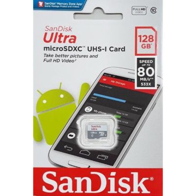 BESTSELLER อุปกรณ์คอม RAM SanDisk Ultra 128GB Micro SD Memory Card 80MB/s Class 10 UHS-I 533x microSDXC (SDSQUNS-128G-GN3MN) อุปกรณ์ต่อพ่วง ไอทีครบวงจร