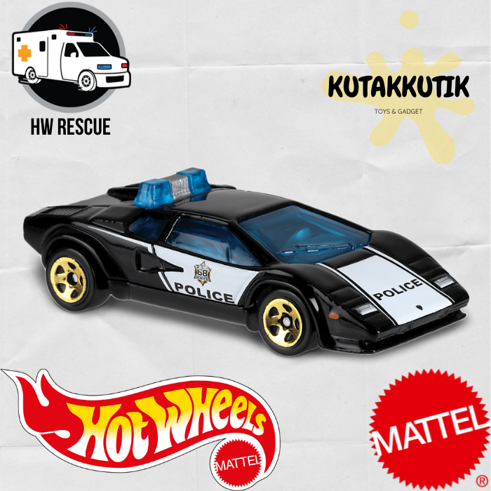 Hot Wheels Countach Police Car Hitam HW Rescue Lazada Indonesia
