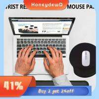 HONEYDEWD สีดำ ตามหลักสรีรศาสตร์ รองรับข้อมือ เมมโมรี่โฟม แผ่นรองเม้าส์ พักข้อมือ แป้นพิมพ์แพด