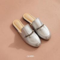 Primest - รองเท้าสวมเปิดหลัง Chain Slippers (SLIVER)