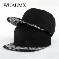 Wuaumx nd Summer 5 Panels Snapback Caps For Men Women Cashew Flowers Flat peak Baseball caps Flat Brim Hip Hop Hat Adjustable2023