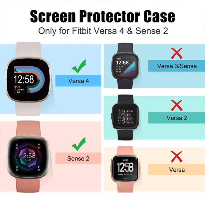 screen-protector-for-fitbit-versa-4-sense-2-hard-pc-bumpe-protective-hd-tempered-glass-case-all-around-full-cover-bumper-shell