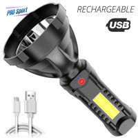 ไฟฉายทรงกระบอก Led แบบพกพาในตัว18650แบตเตอรี่ลิเธียมกันน้ำชาร์จไฟได้ Usb ระยะไกลไฟทำงาน