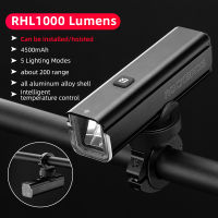 ROCKBROS ไฟจักรยาน1000LM 4500MAH จอแอลอีดียูเอสบีชาร์จไฟได้จักรยานไฟหน้าไฟฉายกันฝนไฟหน้าจักรยาน