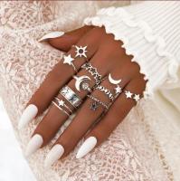 Star Moon Rings for Women Fashion Jewelry Anillo Finger Ring Set Ear Rings for Girls Bagues Aesthetic Accessories Schmuck