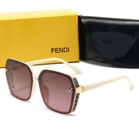 Fendi แว่นตากันแดดโพลาไรซ์สตรีป้องกันแสงแดดป้องกันรังสียูวีแฟชั่นแว่นตากันแดดย้อนยุคแว่นตากันแดดถ่ายภาพกลางแจ้ง