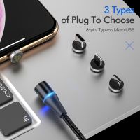 5A Fast Charging Cable with Led Light 3 In 1 Micro Usb Type-C Magnetic USB Cable for 12 Cable Magnet Cables