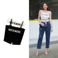 Big Store?เสื้อสายเดี่ยวลาย ROCK MORE ผ้าไหมพรมบาง 2 สี