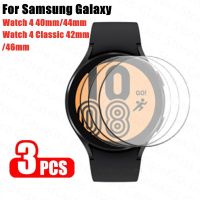 3Pcs Tempered Glass Film For Samsung Galaxy Watch 4 5 Pro 40mm 44mm 45mm Watch4 Classic 42mm 46mm HD Clear Full Screen Protector Wires  Leads Adapters