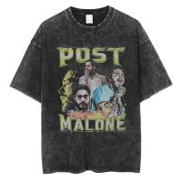 เสื้อยืดคุณภาพดี 2022 Graphic T Shirts Harajuku Oversized T-shirt Cotton Retro Post Malone Print Tops Vintage Tee Men Streetwear Summer C