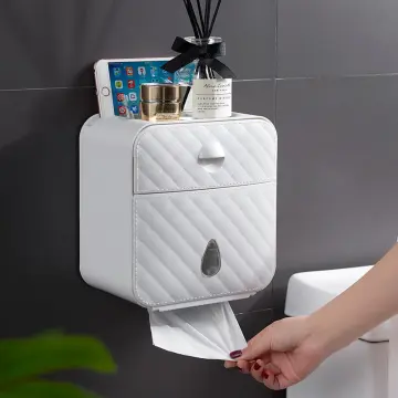 Punch-Free Toilet Paper Shelf Bathroom Kitchen Tissue Box Wall-Mounted  Sticky Paper Storage Box Toilet Paper Holder Roll Paper