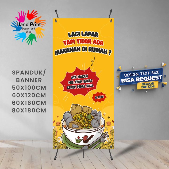 Spanduk Banner Mie Ayam Mie Pangsit Warna Oren B 60x160 Cm Lazada