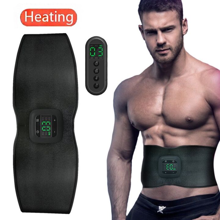 Electric Fitness Vibration Belt Remote Control EMS Muscle Stimulator  Heating Warm Belly Abdominal Body Slimming Belt Weight Loss 