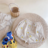 7765 Baby Girl Clothes Fashion Short Korean Summer 2021 Baby Girl Short Sunflower Print Shorts 1-7T Kids Pants Cotton Outfits